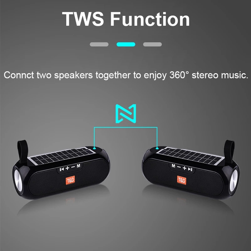 Solar Radio FM Radios MP3 Outdoor Portable Wireless Bluetooth V4.2 Speaker Music Sound Box Subwoofer Bass Aux Hifi Stereo Mp3