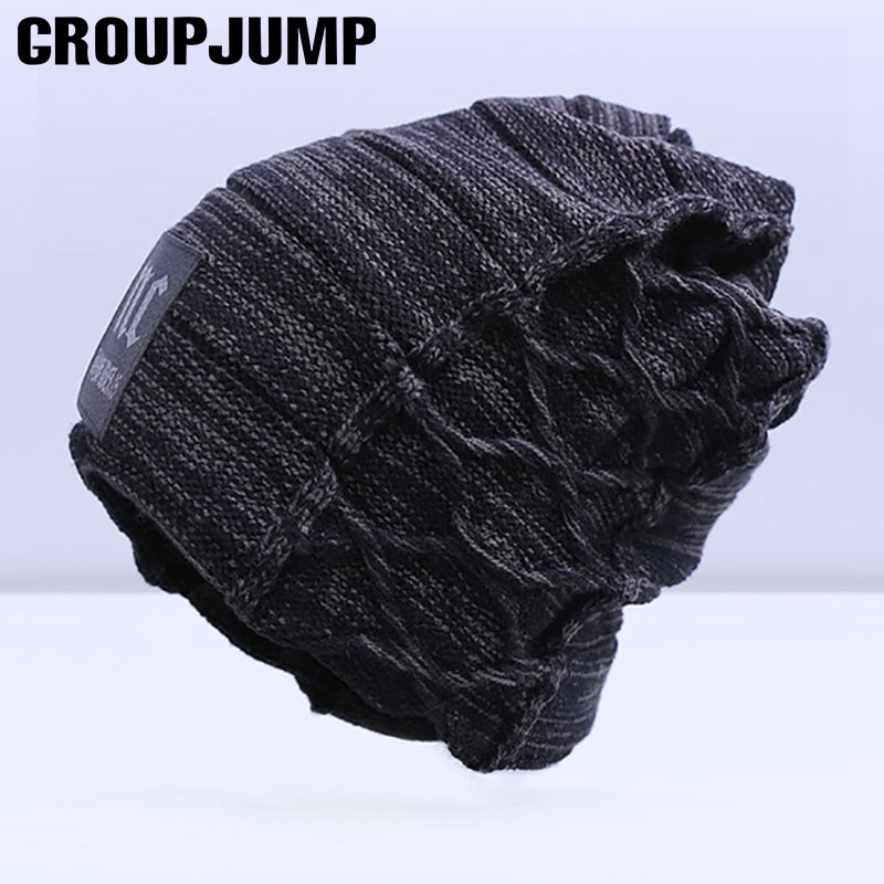 Groupjump afslappet vinterhue til mænd tyk strikkede hue hue mandlige hold varmen mandlige vinter kalot damer hue gorro