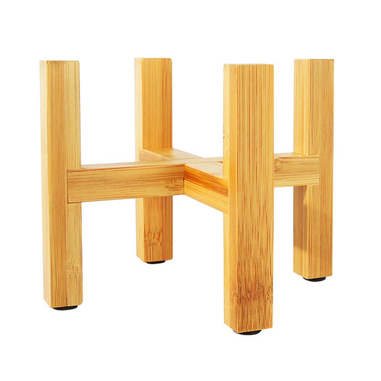 Soporte de madera para plantas, maceta de flor duradera para decoración del hogar, soporte para flores de cuatro patas, estante de madera, maceta flexible