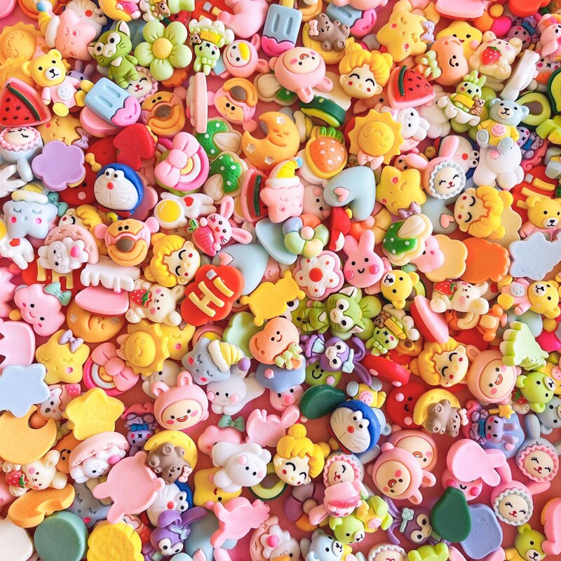 4Pcs 3D Random Resin Sticker Decorative Crafts Flatback Cabochon Embellishments For Scrapbooking Diy Water Cup Accessories