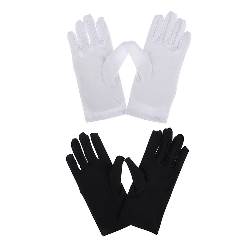 1 Paar Functionele Katoenen Handschoenen Khan Doek Check Effen Handschoenen Rituelen Spelen Witte Handschoenen