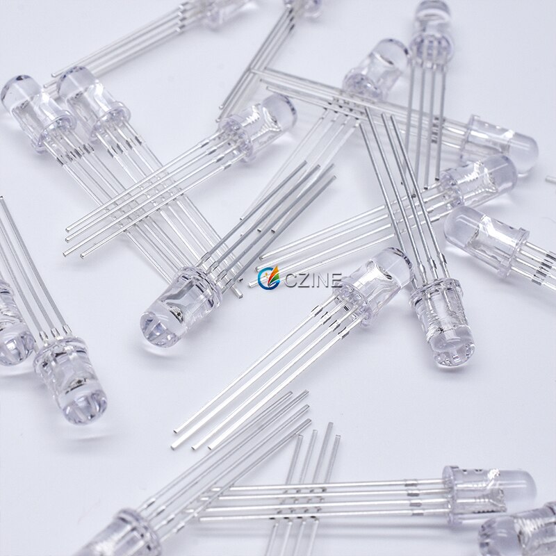 100 Stks/zak Czinelight Hoge Heldere Led Diode 5Mm Rgb 4pin Led Diode