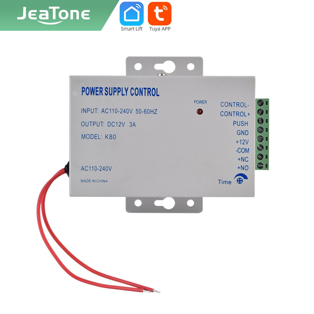 Jeatone døradgangssystem elektrisk strømforsyningskontrol  dc 12v 3a miniaturestrøm / elektrisk låsekraft / adgangskontrolsystem