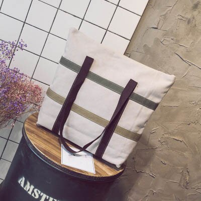 Mara's dream effen canvas toilettas casual wilde schoudertas splicing trend tas: Cwhite