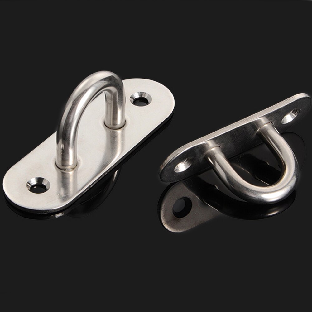 6pcs 2 Holes Fixed Eye Plate Home Rings Hook U Shaped Hammocks Leisure Sofa Ceiling Fan Sandbag Base Pad Stainless Steel