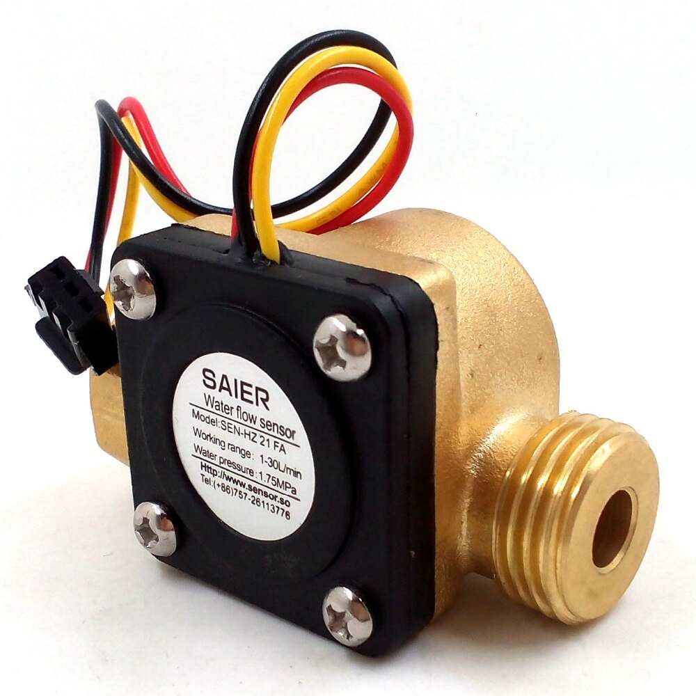 Flow Meter Switch Control Counter Indicator Hall Flow level sensor Flowmeter Water Heater DN15 G1/2&#39;&#39; Brass