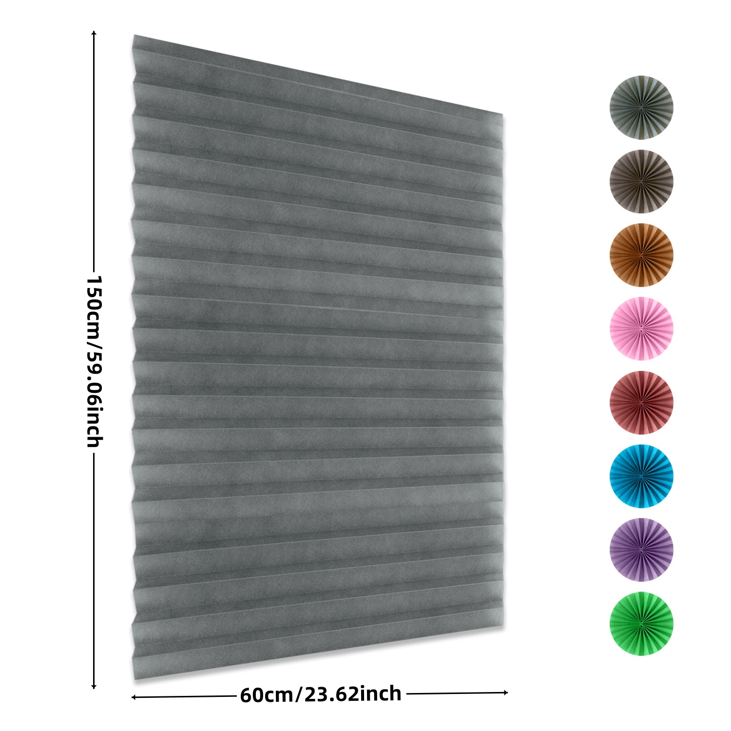 1 unidad de cortinas autoadhesivas de media ventana, cortina plegable no tejida para baño, balcón, sala de estar, cortinas plisadas