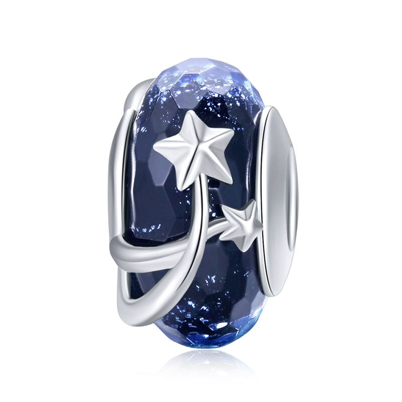 fit Europe Bracelet Silver 925 Original Blue Universe Planet Star Moon Beads S925 Astronomical Space UFO Charms Jewelry Making: asc861