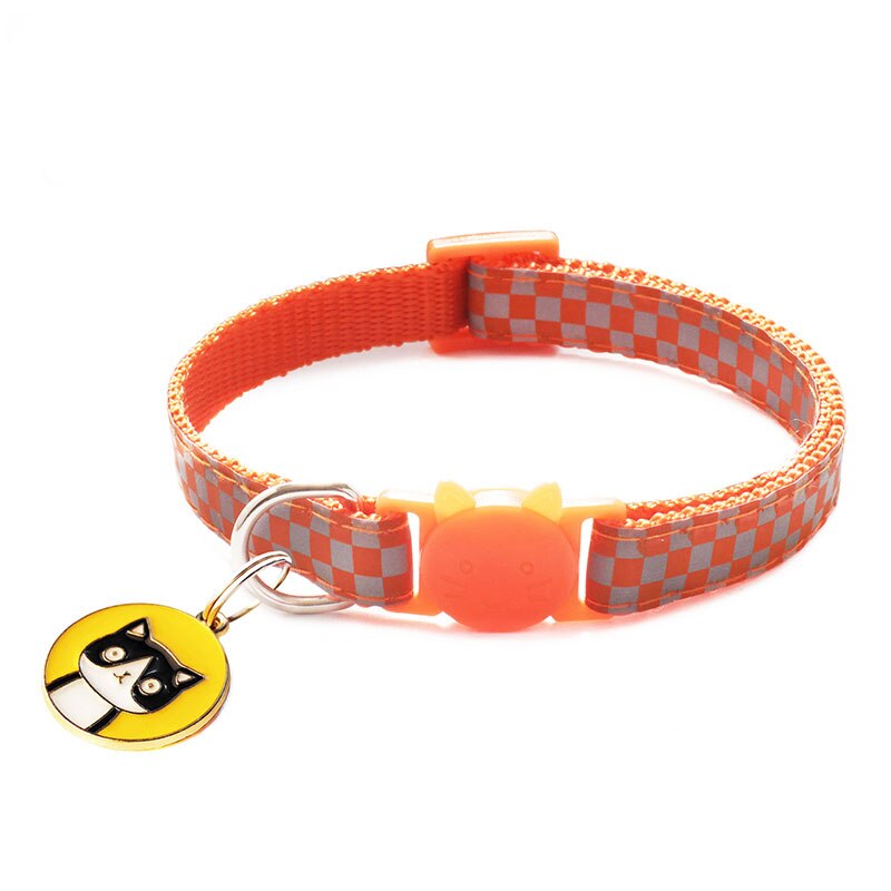 Reflective Charm and Bell Cat Collar Safety Elastic Adjustable Colors Pet Product Small Dog Collar for Kitten Puppy Pets: 9