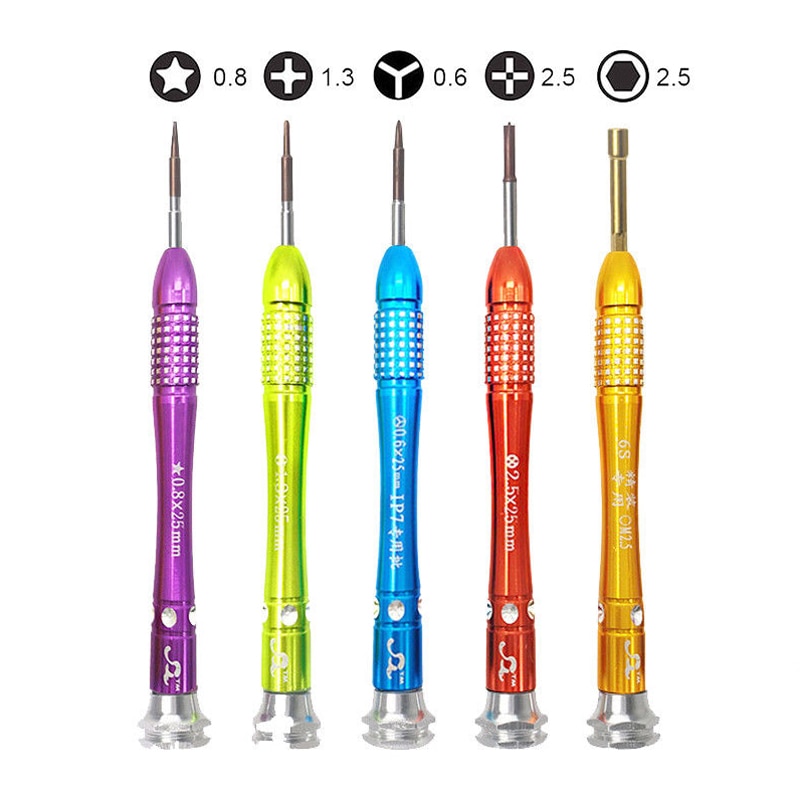 S2 Alloy Steel 5 in 1 Mobile Phones Opening Screen Repair Tool Kit Screwdrivers Tools Set For iPhone Samsung Moto