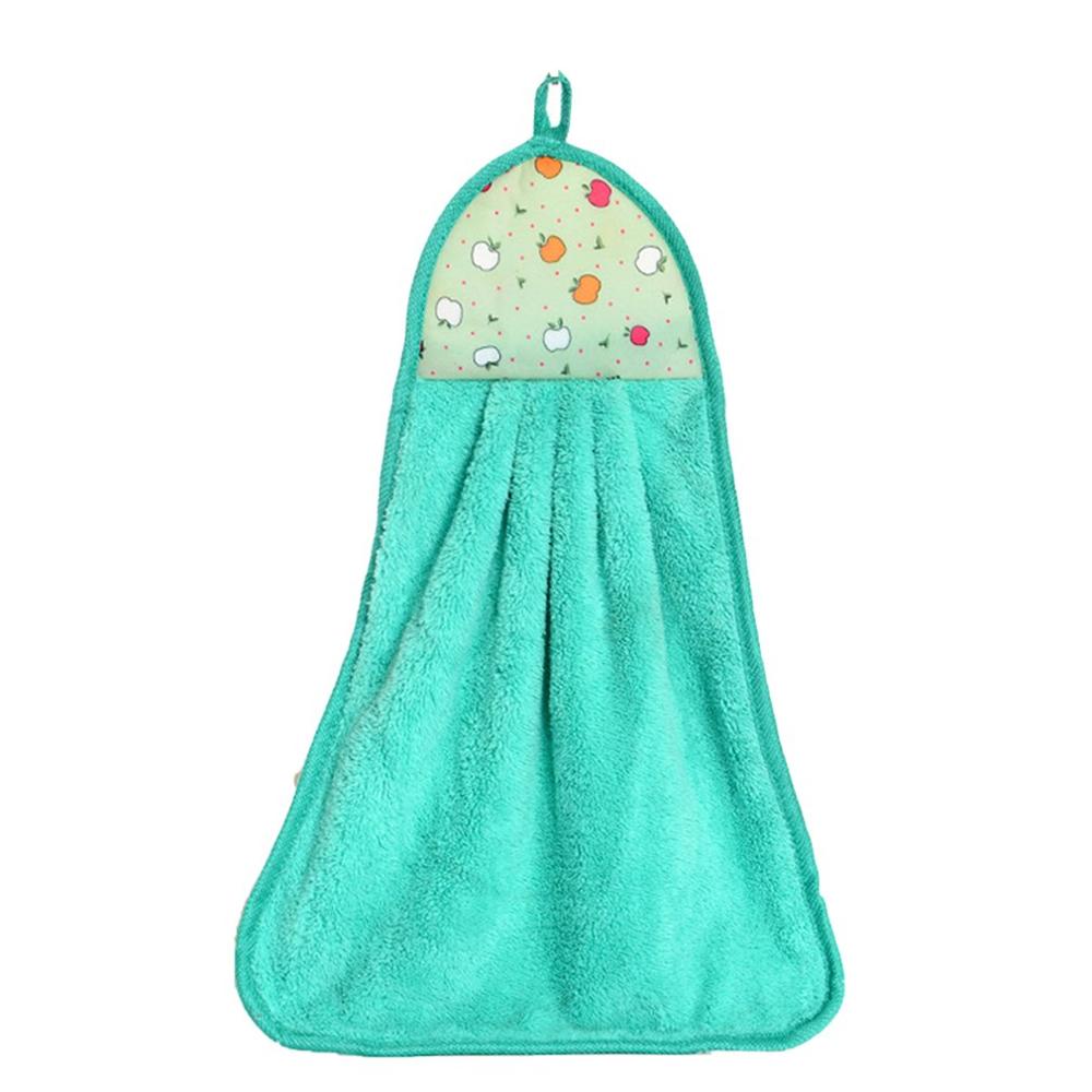 Koraal Fluwelen Handdoek Mode Zachte Opknoping Handdoeken Absorberende Doek Cartoon Patroon Veeg Rag Badkamer Keuken Accessoires: green