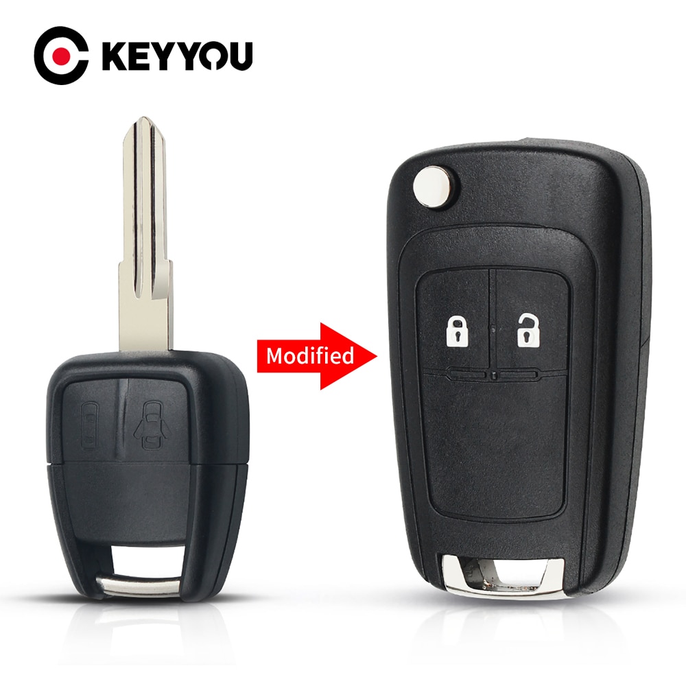 KEYYOU 2/3 Buttons Modified Flip Remote Car Key Shell For Chevrolet Cruze Aveo Auot Key Case Right/left YM28/hu43 Blade