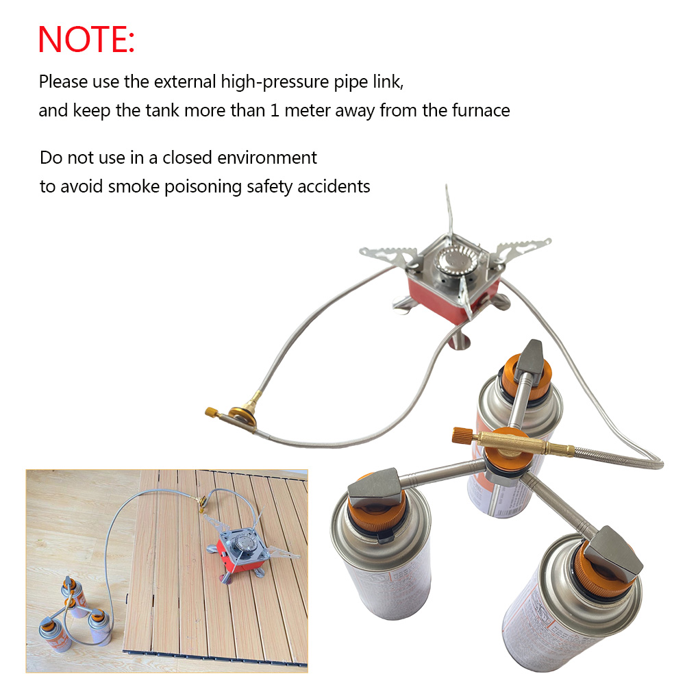 3 in 1 Butane Adapter Extension Split Furnace Adapter E-Three Outputs Gas Tank Conversion Head Gas Distributor Conversion Head