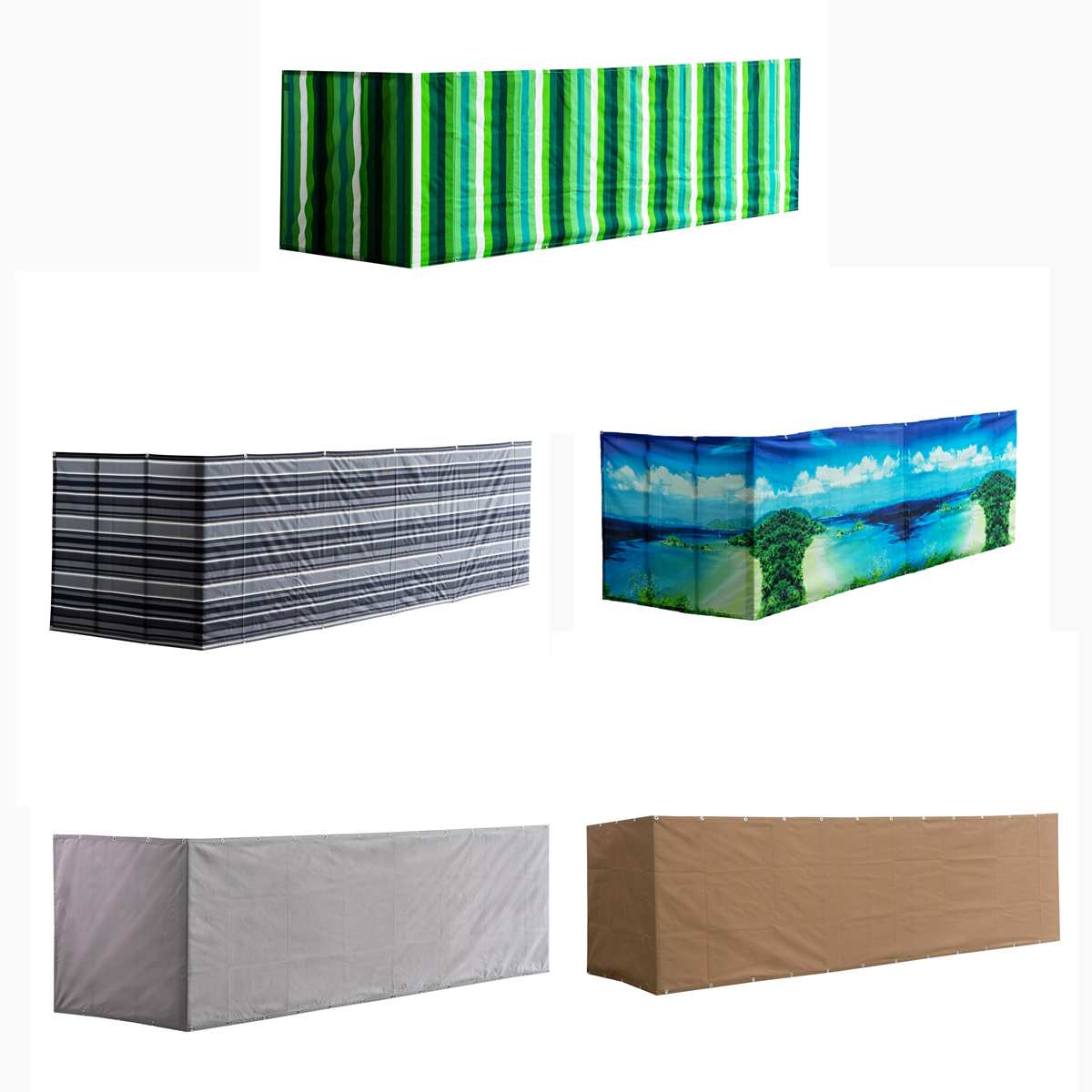 Waterproof Deck Balcony Privacy Screen Sunshade Net Canopy Cover Gardening Cover Summer Fence Outdoor Awning Shelter 500x90cm