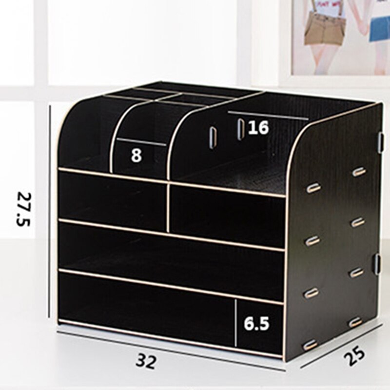 Wood Desk Organizer Office Pen Holder Wooden Sorter with Drawer Organizer Pen Pencil Organizer