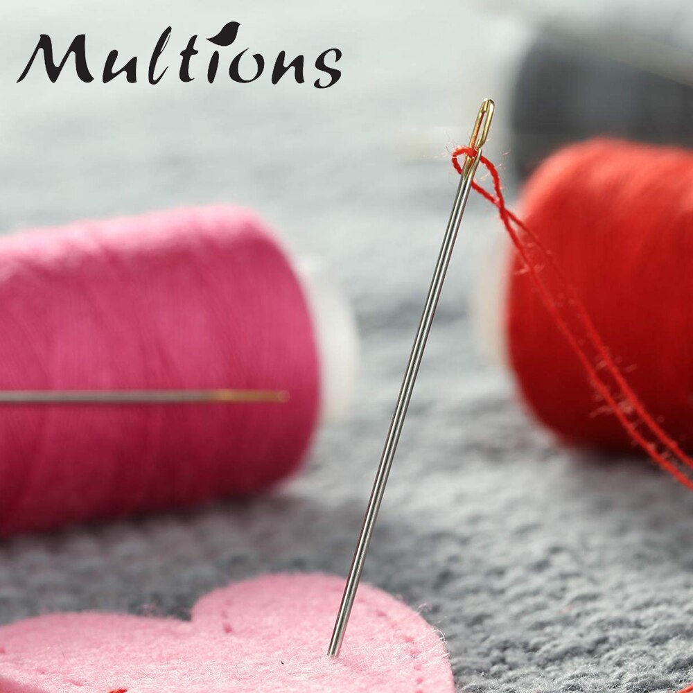 24pcs Self Threading Needles Household Sewing Needle Hand Needles Stitching Pins & Vintage Needle Case DIY Sewing Tools