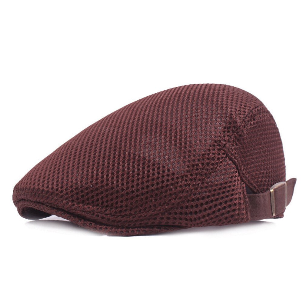 Summer Mesh Beret Hats for Men Women Casual Unisex Denim Beret Caps OutDoors Flat Cap: brown