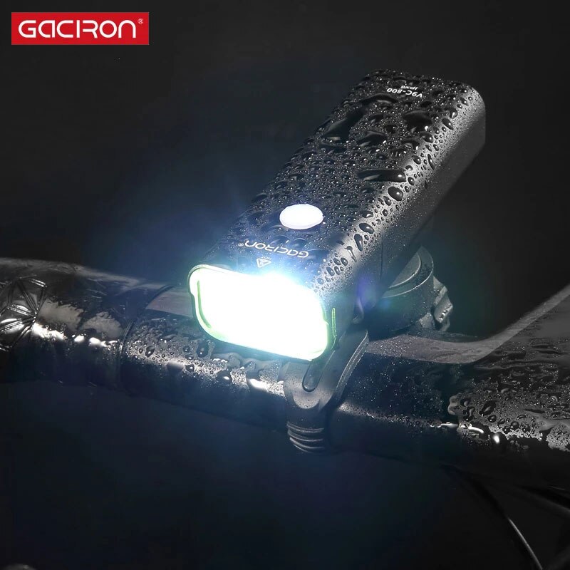 Gaciron lampa przednia robić roweru 800lm przyjazne dla oczu światło dzienne XPL2 koralik 5 trybów 2500mAH obudowa ze stopu USB opłata latarka doprowadziło latarnia