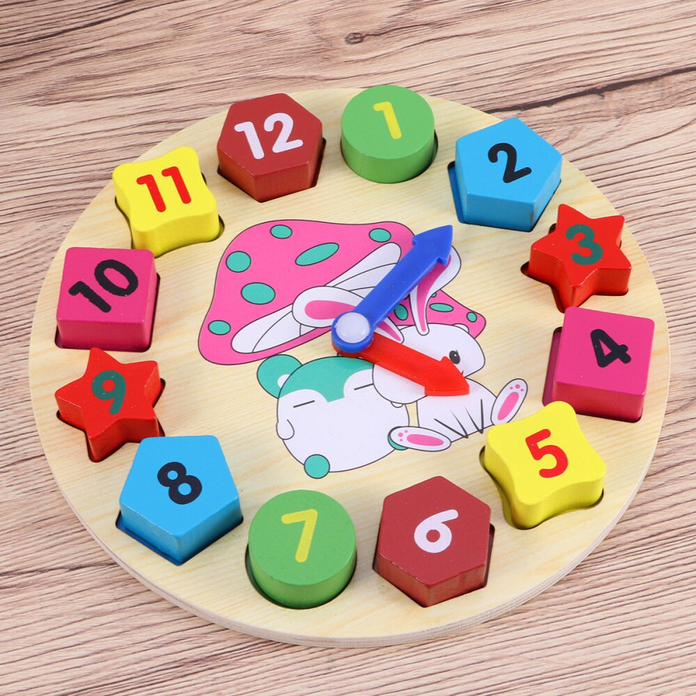 1 Pc sortowanie zegar montaż drewniane kolorowe zabawki edukacyjne liczba bloków czas nauki zegary dla chłopców dziewcząt
