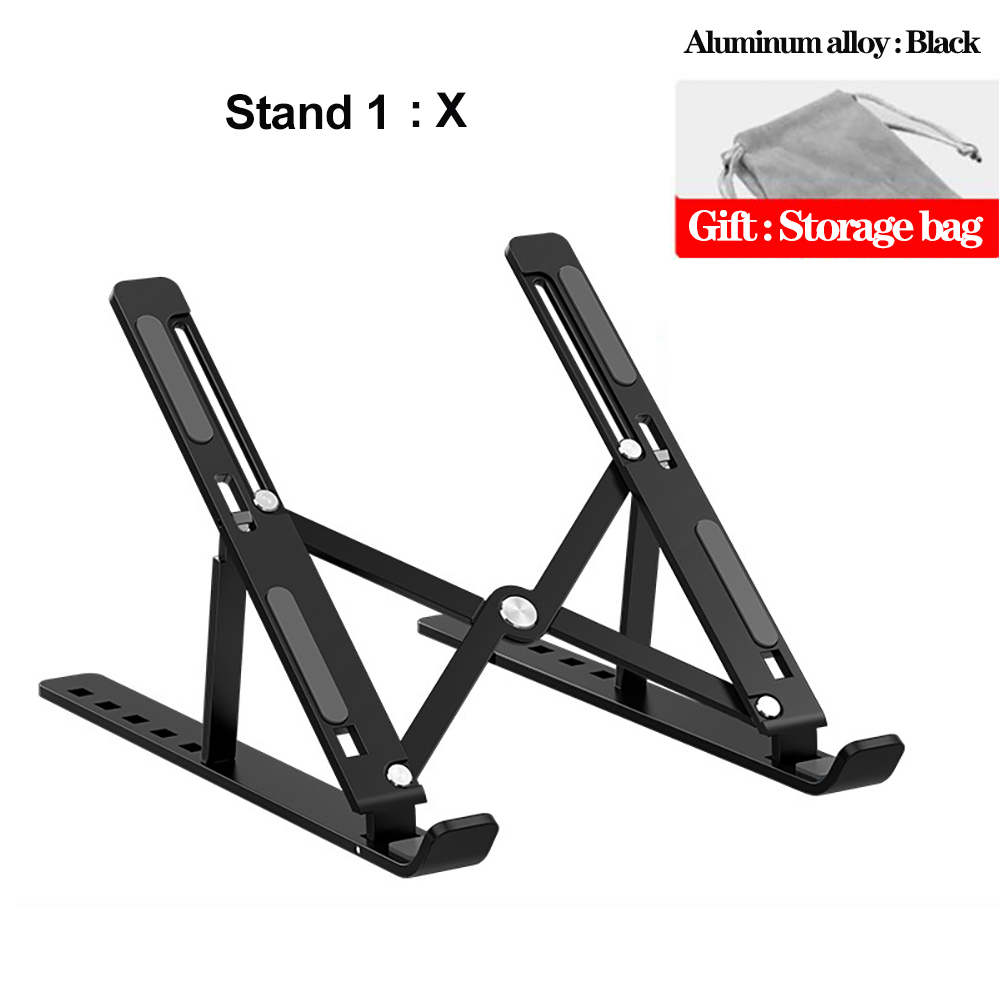 Laptop Holder for MacBook Air Pro 13 Retina Notebook Laptop Stand Bracket Foldable Aluminium Alloy Laptop Holder for PC Notebook: Black 1