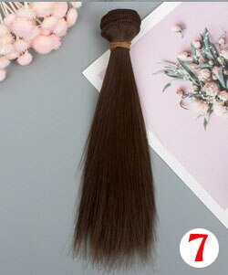 1pcs 15*100cm Doll Accessories Straight Synthetic Fiber Wig Hair For Doll Wigs High-temperature Wire: 7