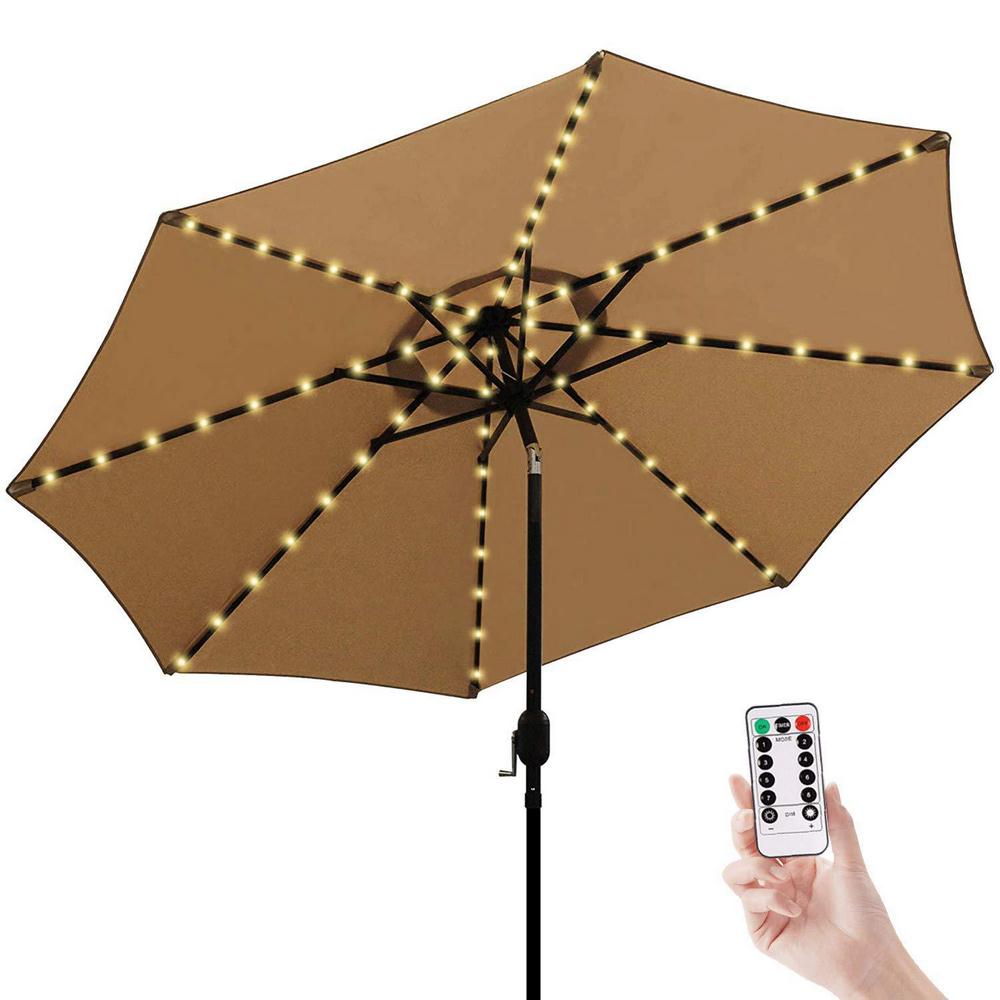 Lanterne de parapluie, d'extérieur, idéal pour le Camping, idéal pour un jardin ou une plage, 8 Modes d'éclairage, 3 couleurs IP65, parapluie à LED: color