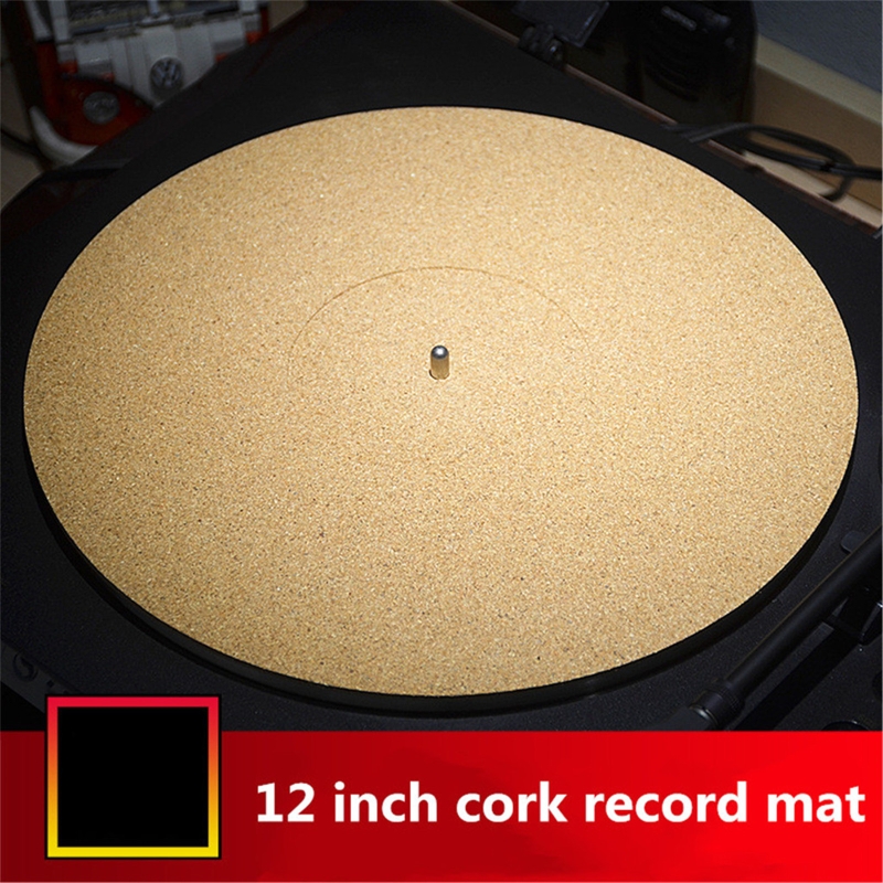 A0KB Cork LP Slip Mat Turntable Platter Mat for 12 inch LP Vinyl Record