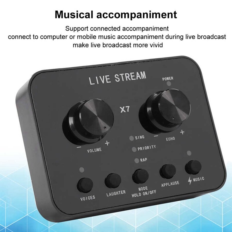 Computer Phone Voice Changer Audio Sound Card Headset Microphone Webcast Streamer Sound Card for Live Show
