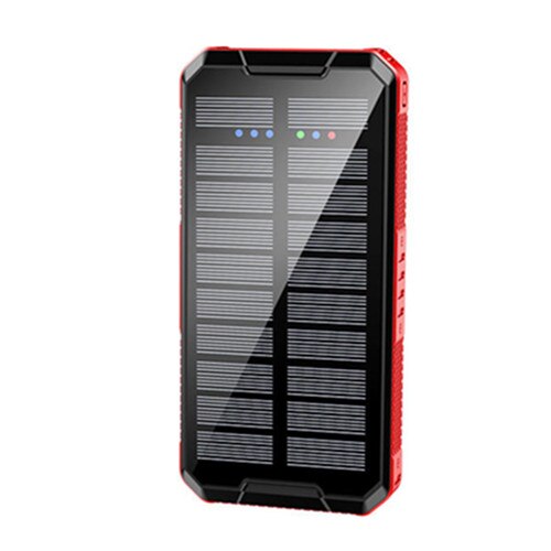 Solar Wireless Charging Battery Power Bank 80000 mA Solar Panel Solar External Charger Portable for iPhone Samsung Huawei: red
