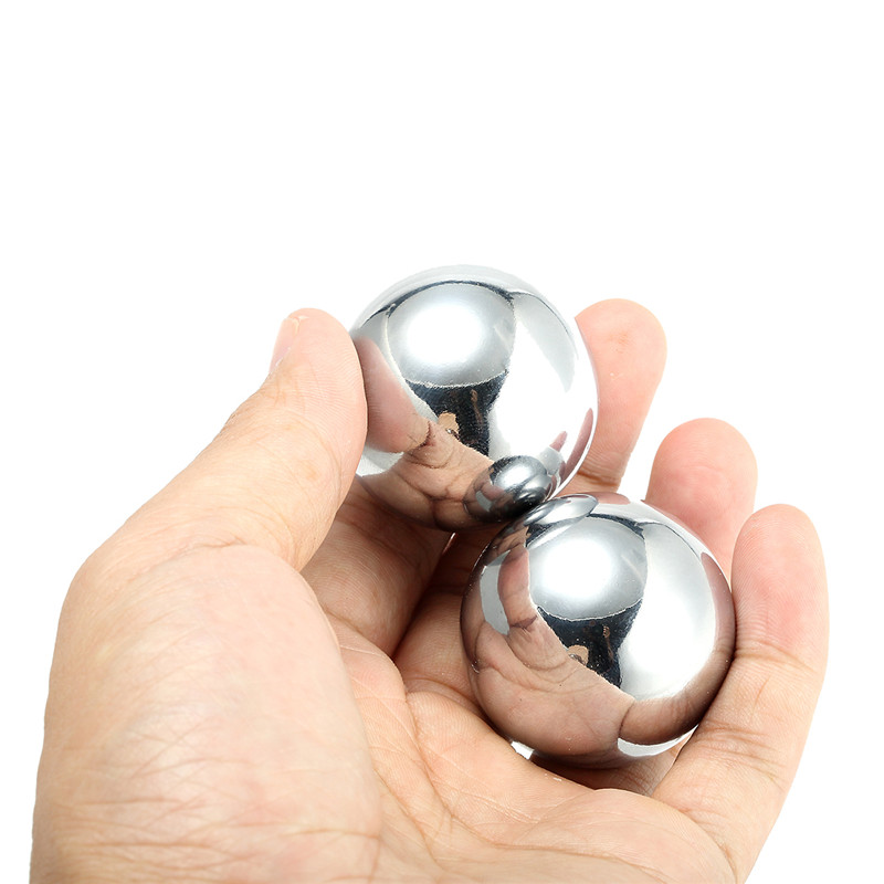 2X Chinese Baoding Ballen Fitness Handbal Gezondheid Oefening Stress Ontspanning Therapie Chrome Hand Massage Bal 38 Mm