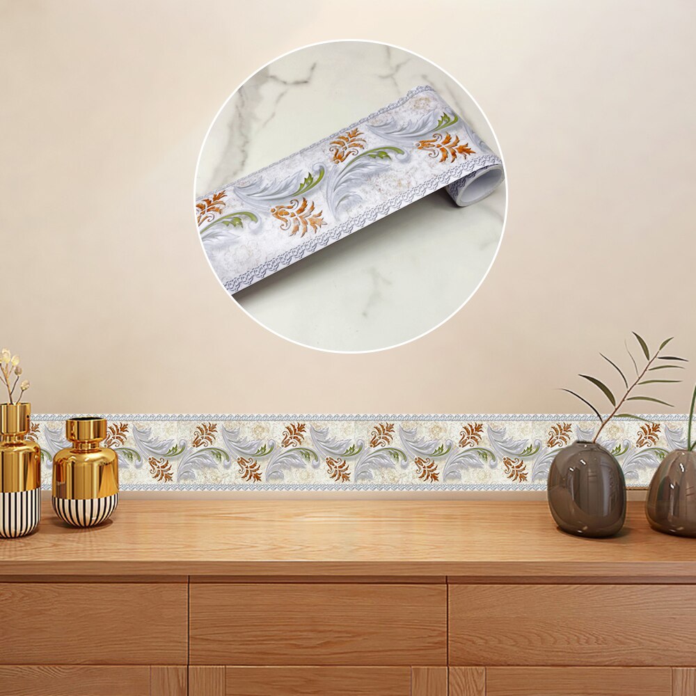 Pegatina de pared de esquina de rodapié de 240cm de longitud para baño y oficina, línea de cintura de vidrio, decoración del hogar, papel tapiz artístico de guía de onda de piso impermeable: YX003