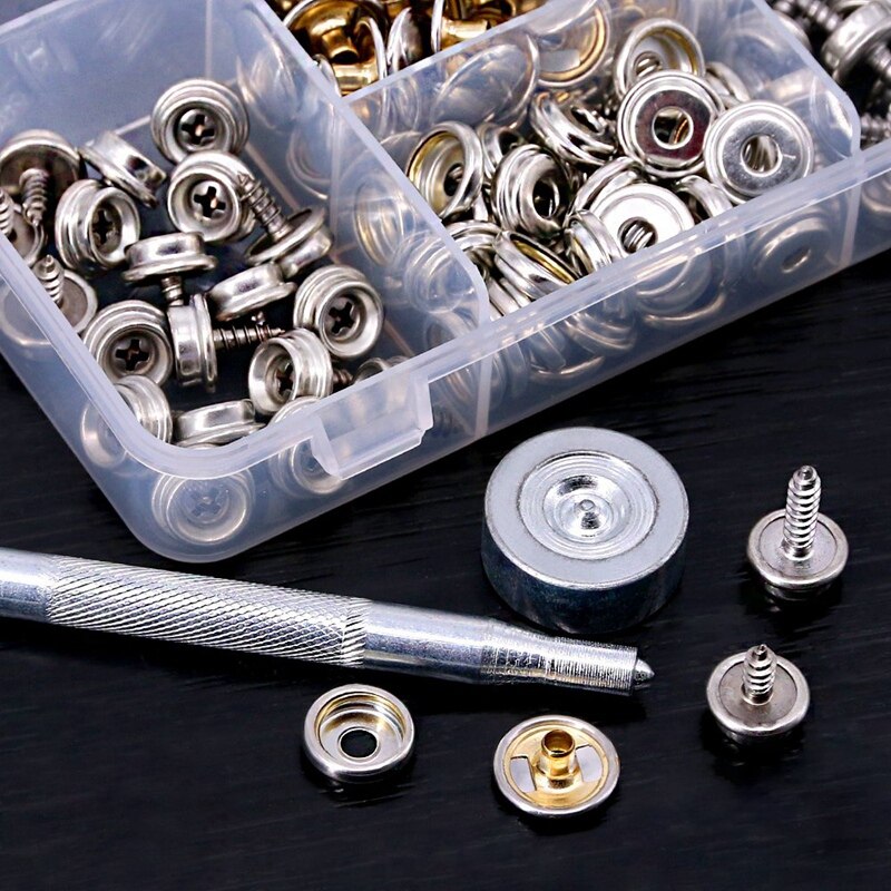 120-Pieces Stainless Steel Marine Grade Canvas and Upholstery Boat Cover Snap Button Fastener Kit