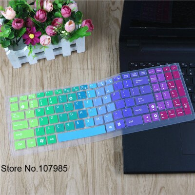 Cubierta protectora de silicona para teclado de portátil de 15,6 pulgadas, para Asus X555Q, X555Y, X555YI7310, FX50, F540U, K550V, A556, FH5900: Rainbow