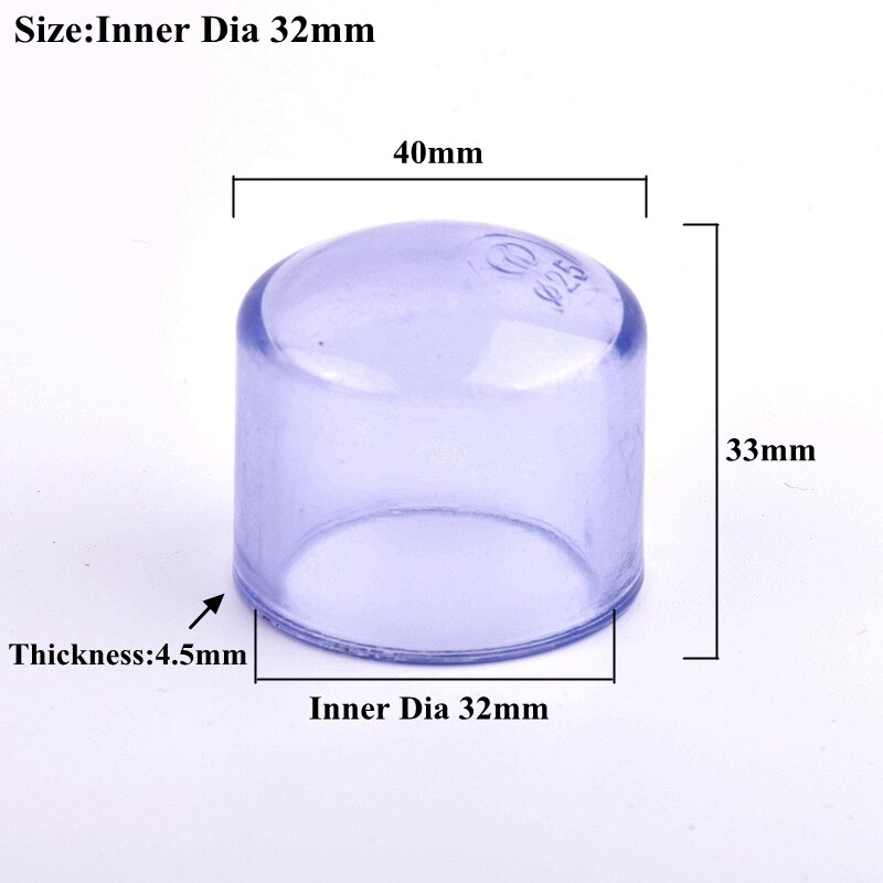 1~3Pcs 20~90mm UPVC End Cap PVC Pipe End Connector Watering Irrigation Water Tube Plug Cap Garden Aquarium Fish Tank Adapter: Inner Dia 32mm