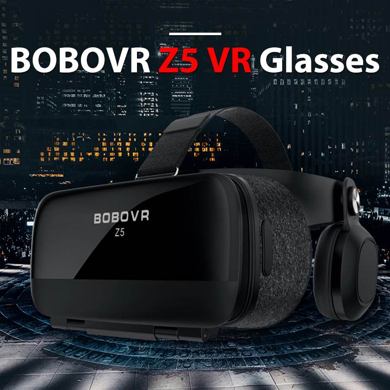 Bobo Vr Z5 3D Vr Bril Bluetooth Draadloze Virtual Reality 3.5Mm Helm Headset Oortelefoon Stereo Voor Smart Telefoon 7.0 inches