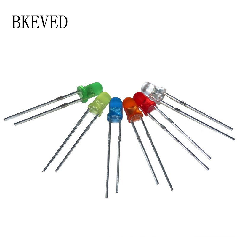 100pcs Red Green Yellow White Orange Blue 5mm led light-emitting original