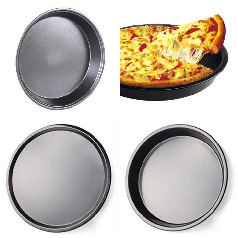 Stainless Steel Pizza Oven Baking Black Non-stick Baking Pan Mold Plate Round PRE