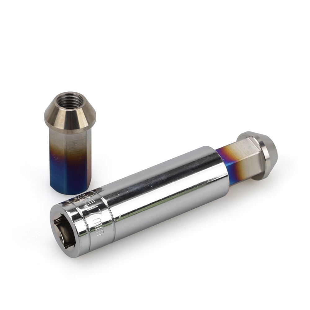 20PCS Stainless Steel lug nut 45MM Tapered conical seat M12*1.5 Racing Car Modification lug nuts HEX17MM