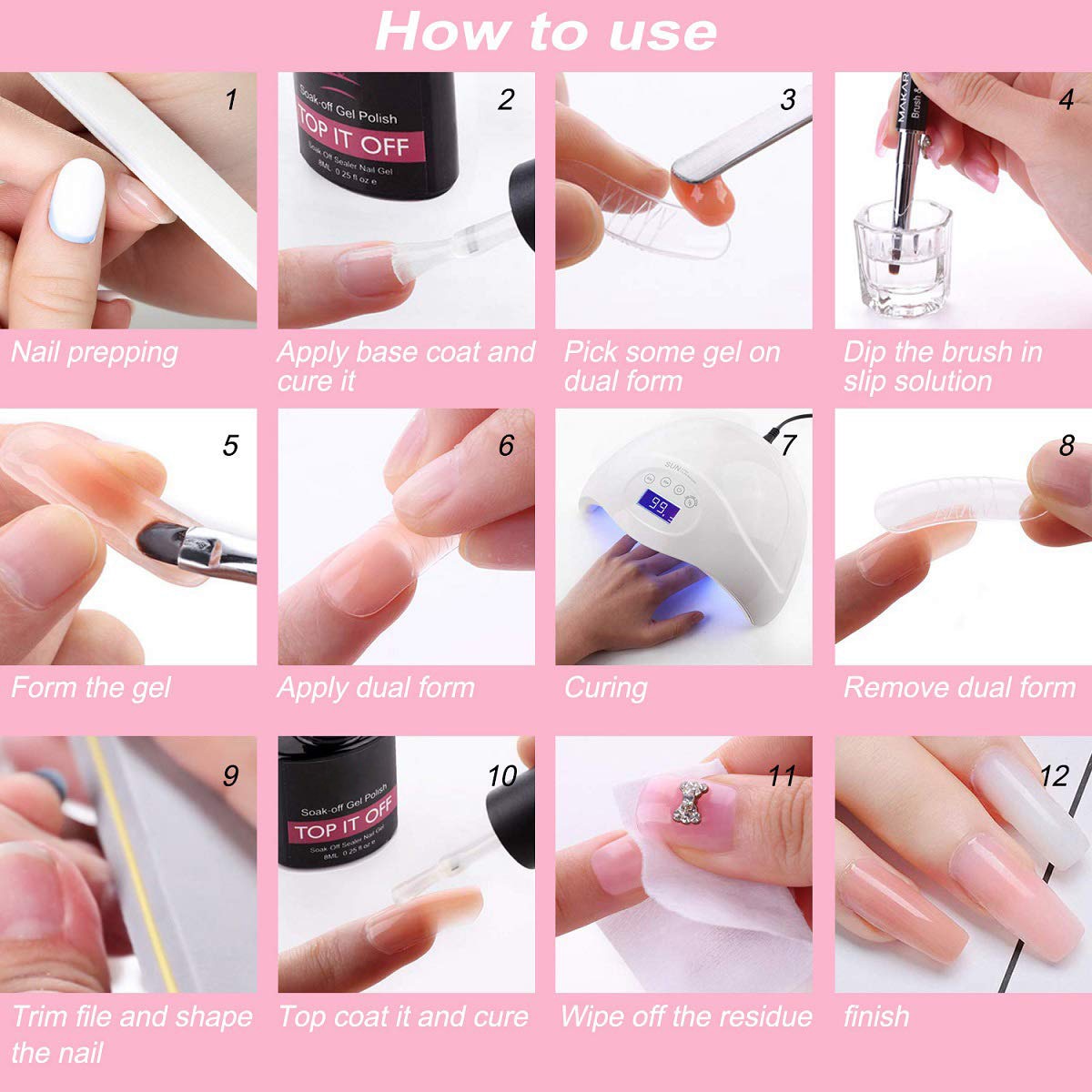 Poly Nagel Gel Kit Mit UV Lampe Für Verlängerung Set Maniküre Acryl Hybrid UV Gel Polnischen Kunst Lack Set Schnell builder Permanant