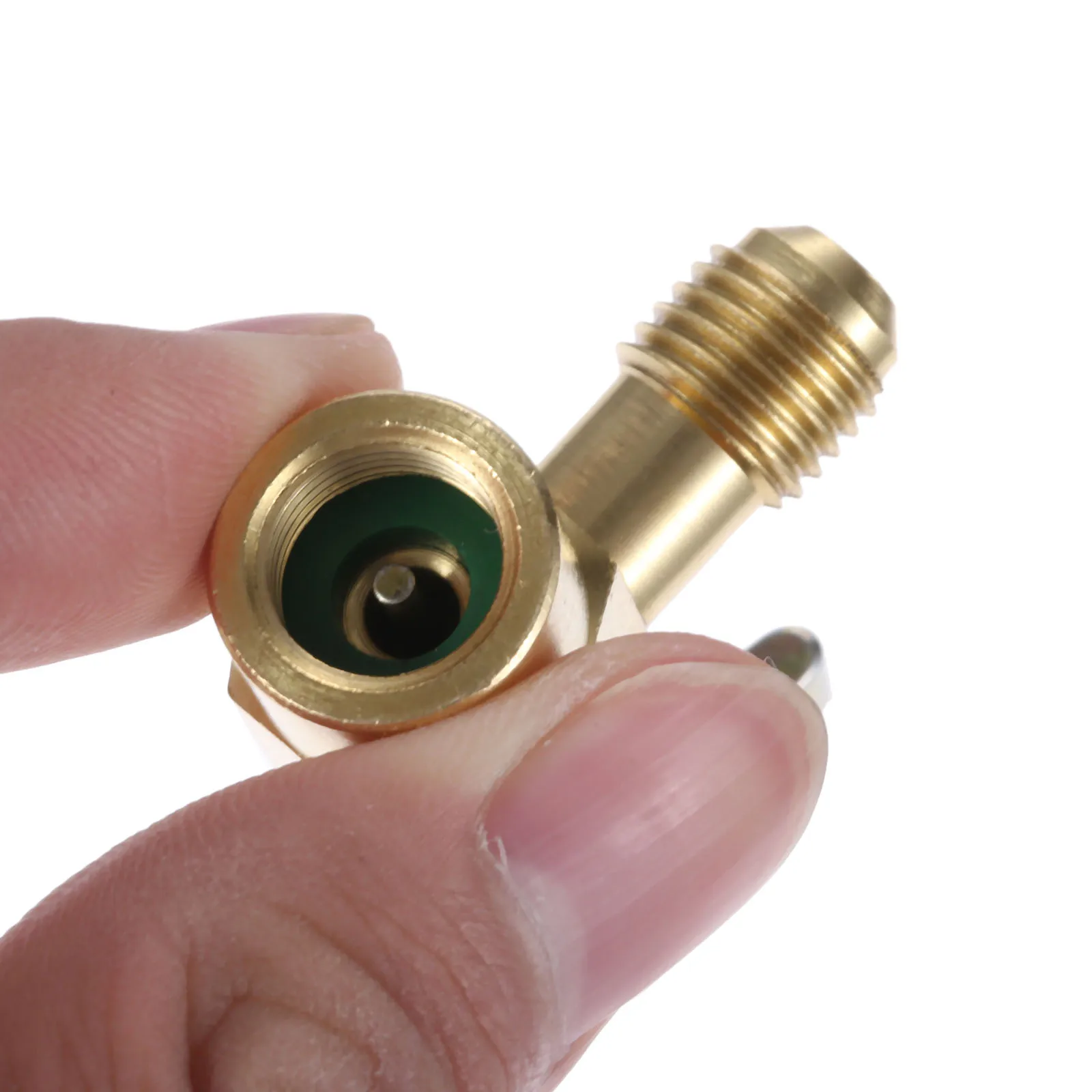 1pc messing  r12 r22 r134a dåse konisk dispenser til selvforseglende ac kølemiddel flaskeåbner ventil gevind 7/16 &quot; -28 unf