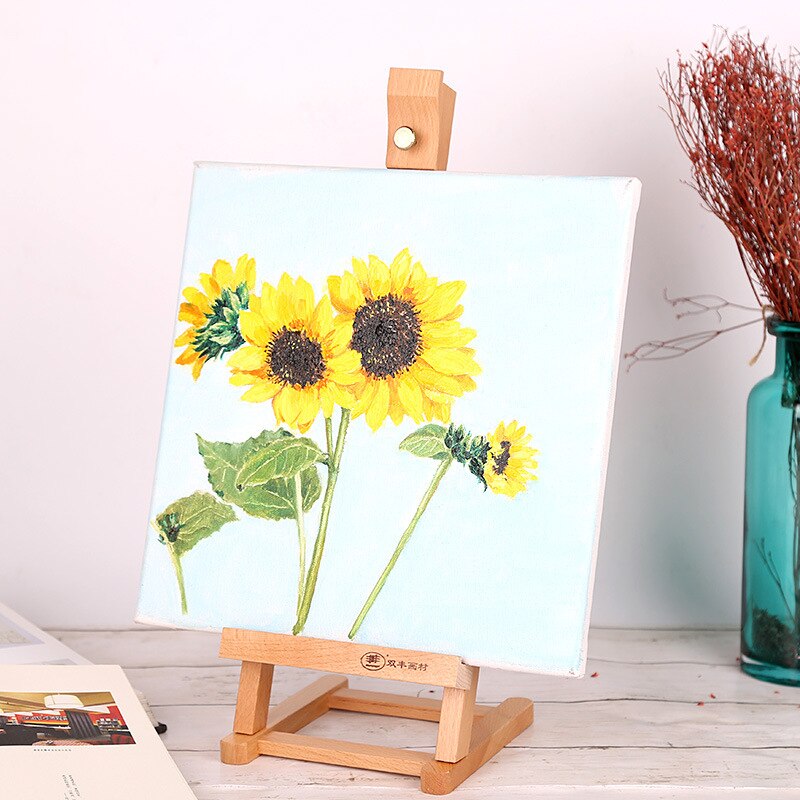Beech Desktop Small Easel Photo Frame Tripod Mini Easel Advertising Display Stand Portable Assembly Wooden Oil Painting Stand
