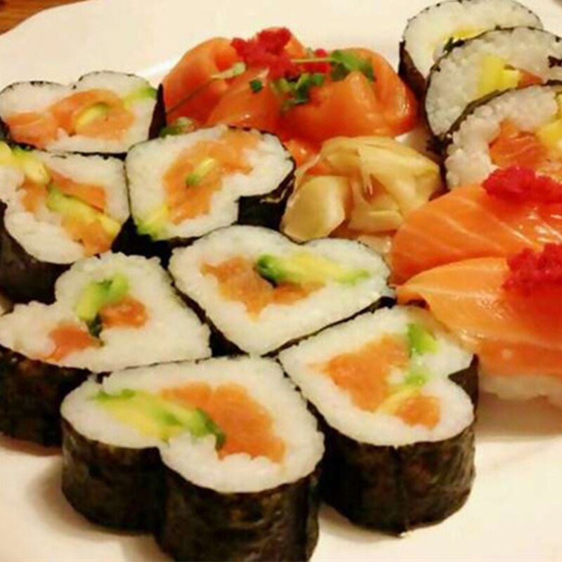 Sushi Maken Kit Hartvormige Sushi Maker Voor Beginner Sushi Tool Set Inclusief Ronde Vierkante Driehoek Sushi Mold Vork spatel