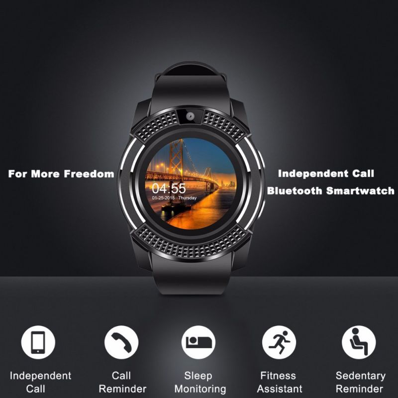 V8 SmartWatch Bluetooth Smartwatch Touch Screen Polshorloge met Camera/SIM Card Slot, waterdicht Smart Horloge DZ09 X6 VS M2 A1