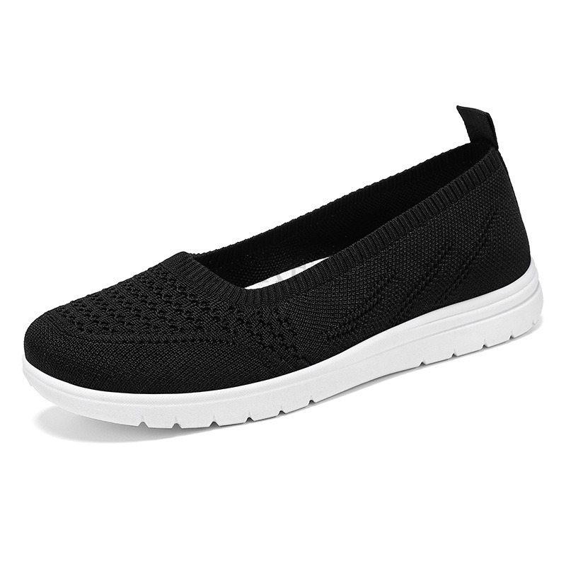 Women's Slip On Solid Color Shoes Summer Mesh Breathable Casual Shoes Walking Non Slip Platform Sandals Flats Loafers