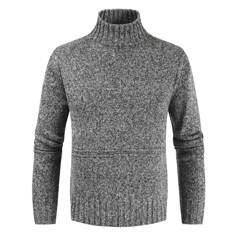 Suéter de cuello alto hcxy para hombre, suéteres gruesos de invierno para hombre, ropa cálida ajustada y elástica para hombre, ropa de punto para otoño.: Gris oscuro / Yo