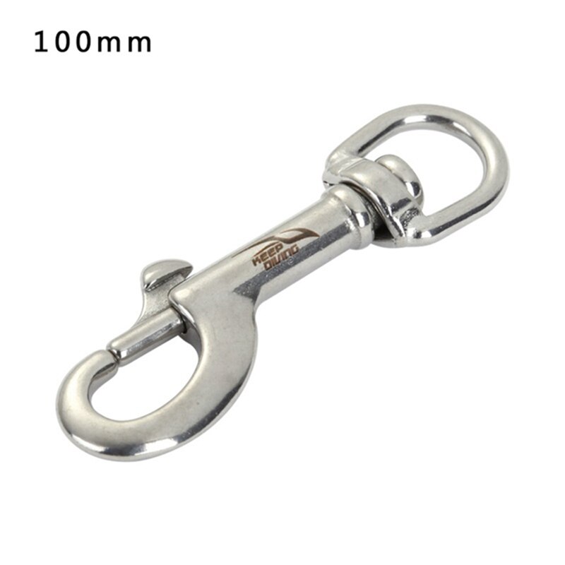 316 Stainless Steel Bolt Snap Hook Clip Diving single Hook 75/90/100mm BCD Tool & double hook 90/100/115mm Diving Pool Equipment: single white 100mm