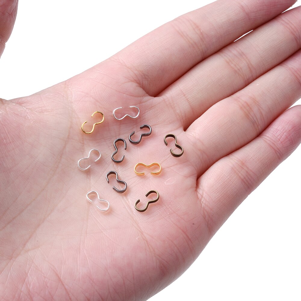 100 unids/lote de conectores de cierre de Metal, hebillas de parada chapadas en oro y plata para la fabricación de joyas DIY, pulsera, collar, accesorios de 4x8mm