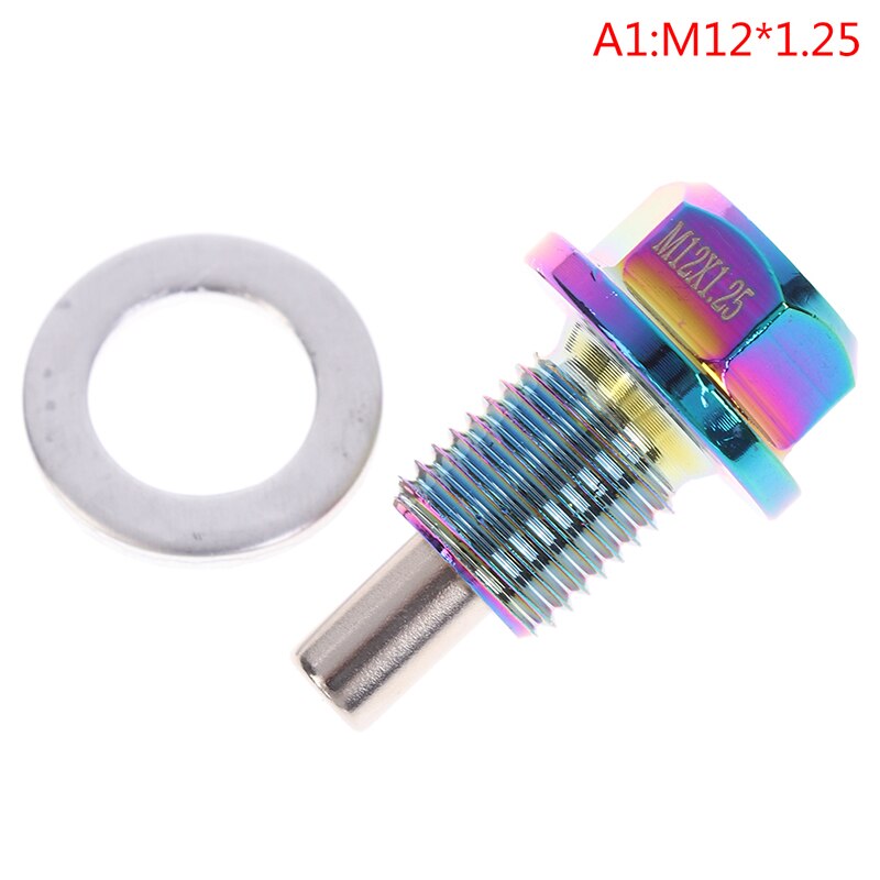 1PC Oil Drain Plug Bolt Chrome Aluminium Alloy Magnetic Oil Drain Bolt Oil Sump drain plug nut Oil Drain Plug M12 M14 M16 M20: A1