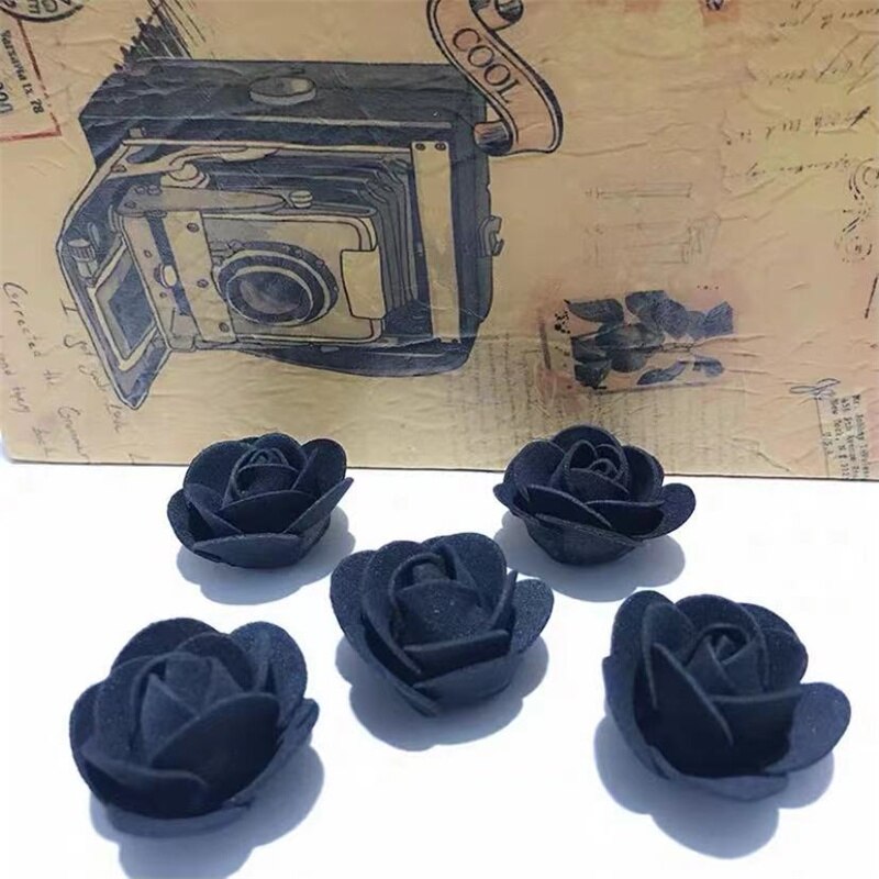 1PC 15cm/20cm/35cm Foam Rose Bear Mold DIY TOY Artificial Rose Flower Bear Plastic Bear Roses Luck Dog Mold Model: 100pcs Black