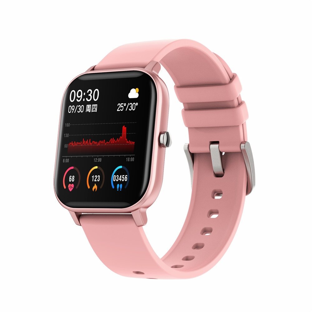 P8 Slimme Horloge 1.4 Inch Full Touch Horloge Bluetooth Fitness Tracker Hartslag Sleep Monitor Horloge Slimme Armband Voor Ios android: Pink 